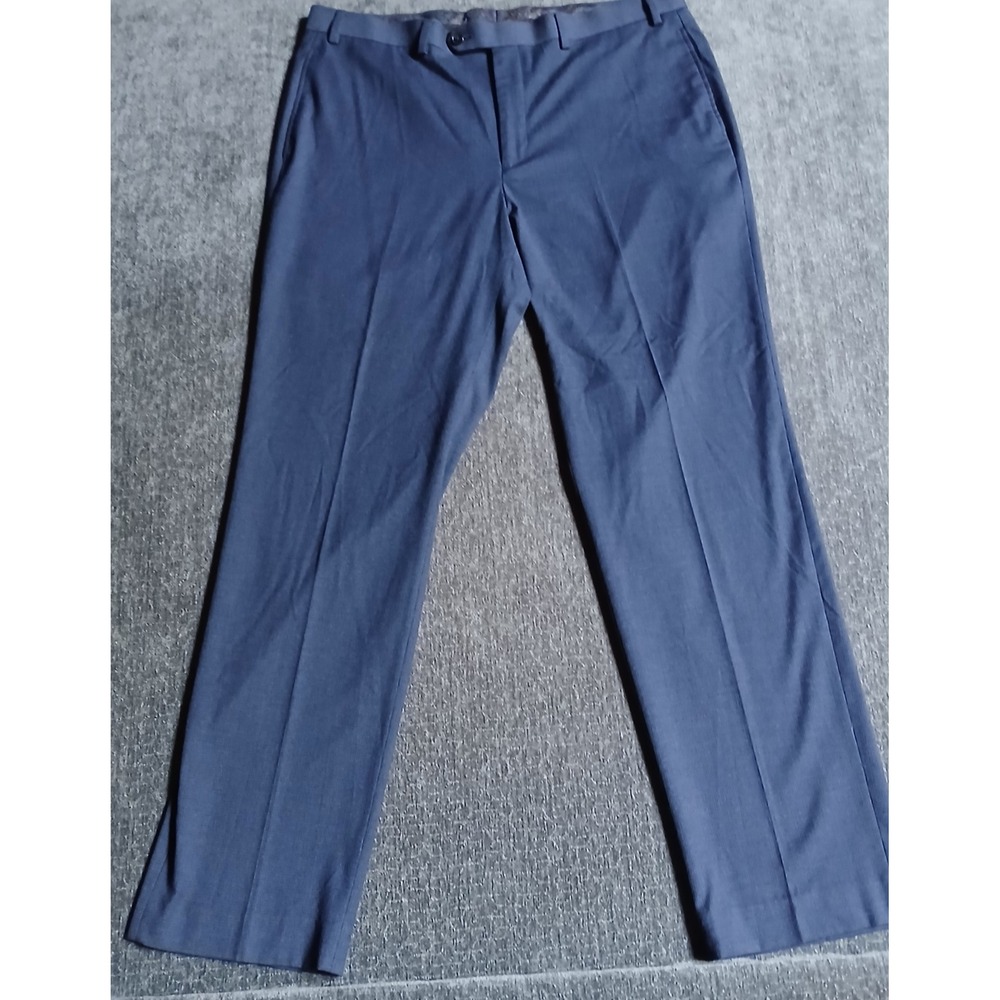 Lauren Ralph Lauren Mens Blue Textured Dress Pants 36W x 32L Flat Front Trousers